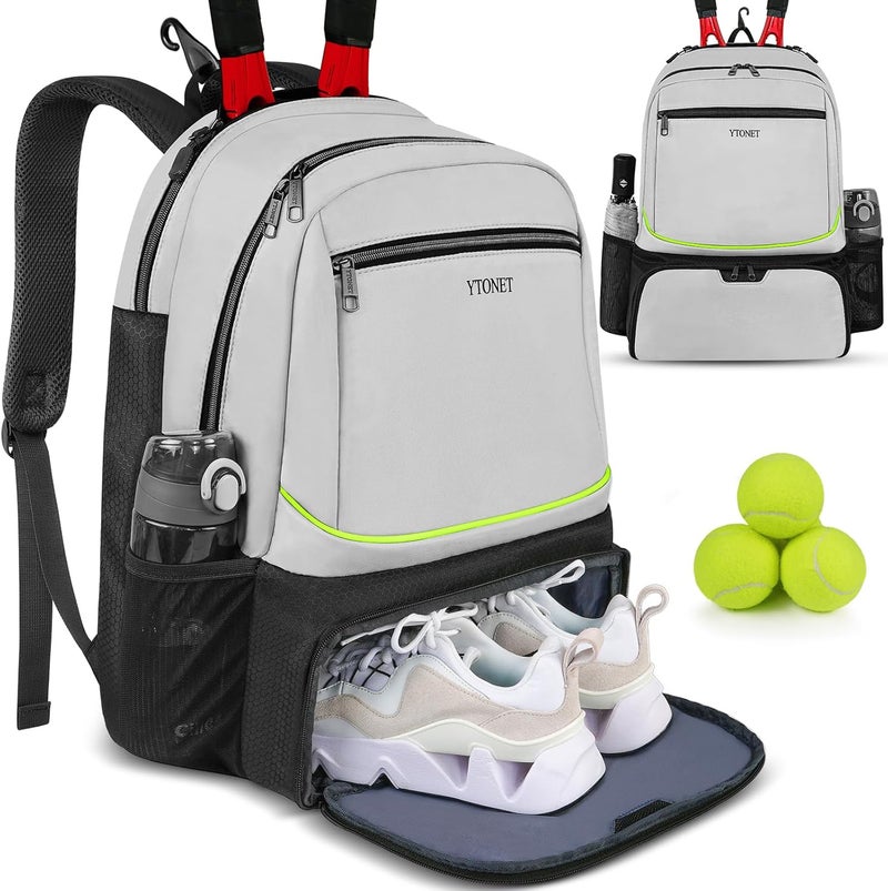 Ytonet Tennis Bag Tennis Backpack for Women Men 2 Rackets with Insulated Pocket Ventilated Shoe Compartment - Image 1